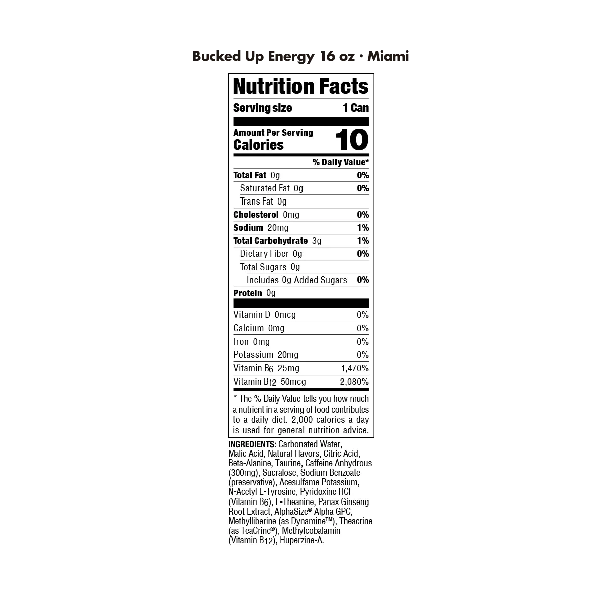 Bucked Up Energy 16 oz - Imagen 2